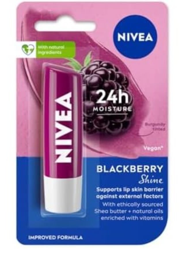 NIVEA Lip Balm, black Berry Shine, 4.8G - Image 2
